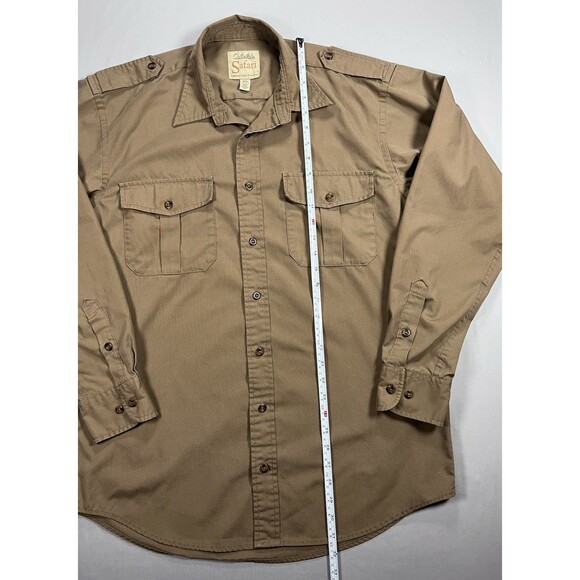 Cabela's Safari Series Shirt M Tall Long Sleeve Utility Vented Tan - Picture 7 of 12